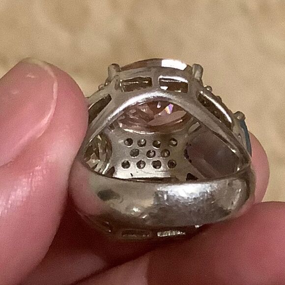 𝅺sterling SILVER MULTICOLOUR CRYSTALS WOMAN RING SIZE US 6.5​ - Picture 14 of 15